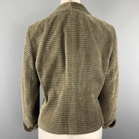 AKRIS Size 10 Taupe Corduroy Jacket Hook Eye Blazer