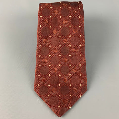 ISAIA Brown Dots Silk Tie