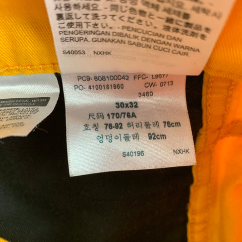 LEVI'S Size 30 Yellow Cotton Slim Jeans