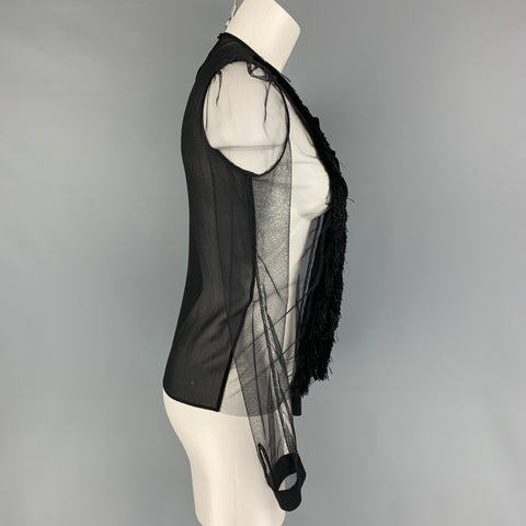 VIKTOR & ROLF Size 4 Black See Through Long Sleeve Dress Top