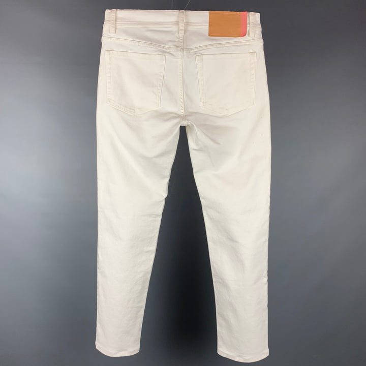 ACNE STUDIOS Size 30 Off White Cotton Slim Jeans