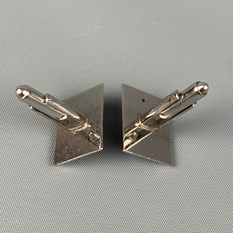 VINTAGE Silver Black Textured Cuff Links