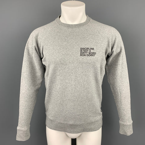 RON DORFF Size M Grey Graphic Cotton Crew-Neck Sweatshirt