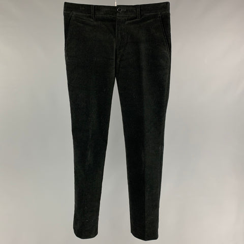 JOSEPH Size 28 Black Corduroy Flat Front Casual Pants