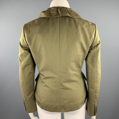 MOSCHINO CHEAP AND CHIC Size 12 Olive Twill Cotton Blend Jacket