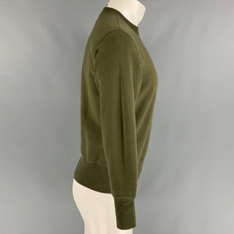 FREEMANS SPORTING CLUB Size M Olive Solid Cotton Crew-Neck Sweatshirt