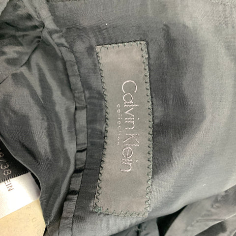 CALVIN KLEIN COLLECTION Size 38 Black Wool Tuxedo Sport Coat