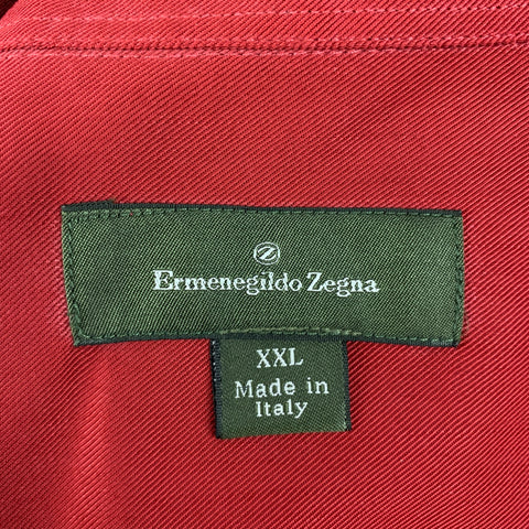 ERMENEGILDO ZEGNA Size XXL Brick Twill Rayon Button Down Long Sleeve Shirt