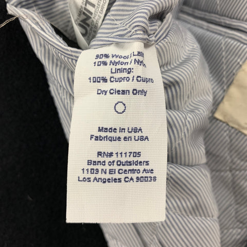 BAND OF OUTSIDERS Size 42 Navy Wool / Nylon Double Breasted Coat