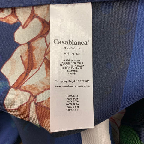 CASABLANCA Size XS Multi-Color Silk Surf Club Print Robe