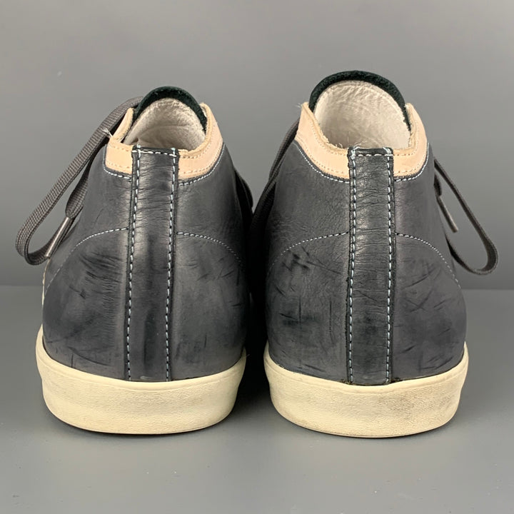 DOLCE &amp; GABBANA SPORT Talla 9 Zapatillas bajas de cuero con bloques de color gris crema