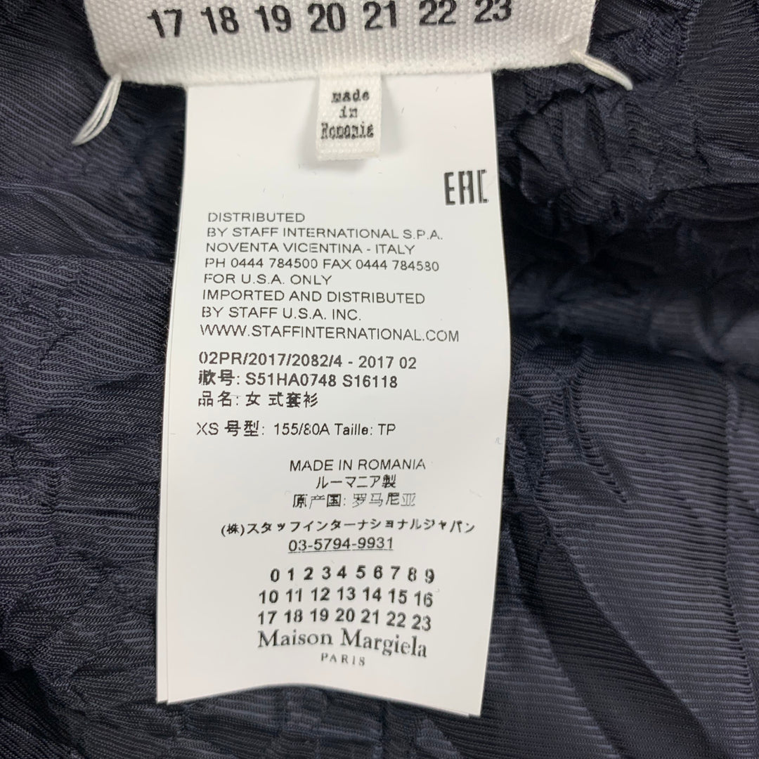 MAISON MARGIELA Size XS Navy Knitted Wool Belted Oversized Coat