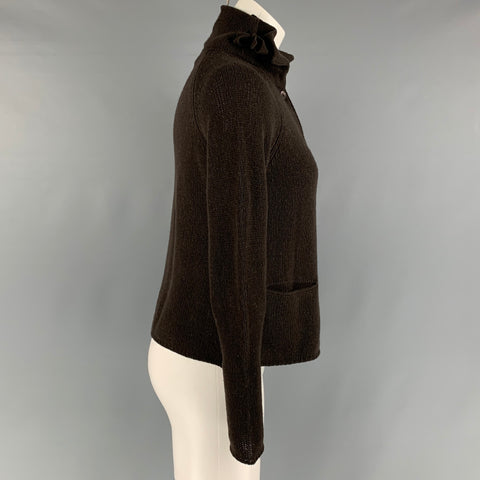 MARNI Size 4 Brown Wool & Cashmere Solid Cardigan