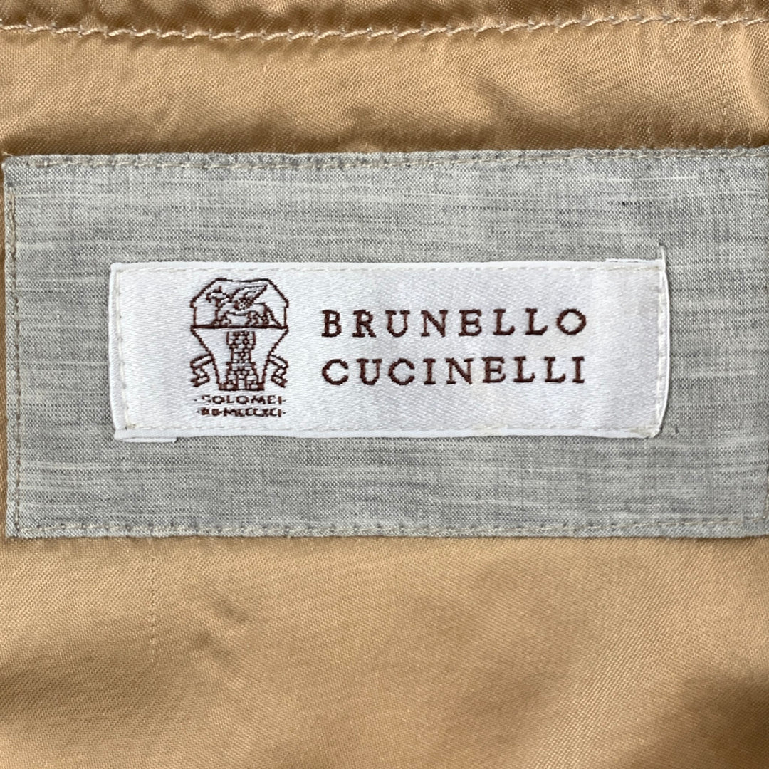 BRUNELLO CUCINELLI Size M Navy Wool Cashmere Zip & Buttons Coat