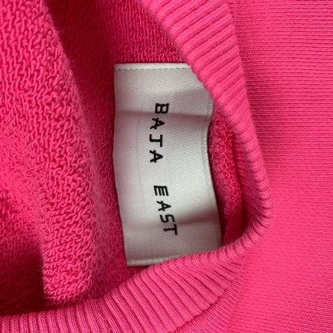 BAJA EAST Size L Pink Cotton Graphic Crew-Neck Pullover