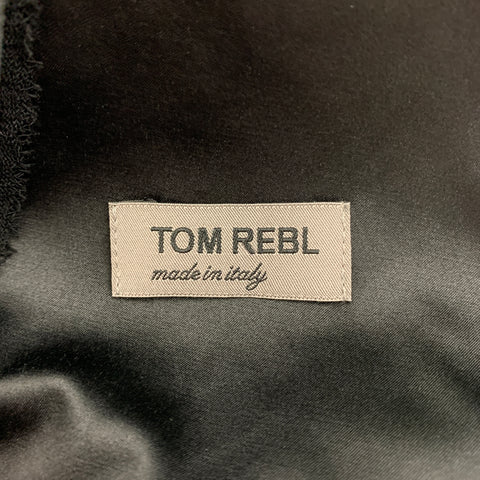 TOM REBL Size 40 Black & Gold Chevron Polyester Blend Peak Lapel Suit