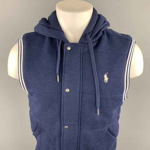 POLO by RALPH LAUREN Chaleco con capucha de algodón acolchado azul marino talla S