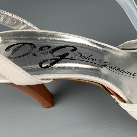 D&amp;G by DOLCE &amp; GABBANA Sandalias de plataforma blancas talla 7