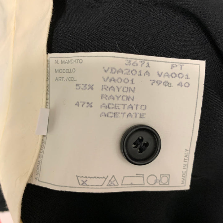 VIKTOR & ROLF Size 4 Black Rayon Acetate Tuxedo Pants Suit