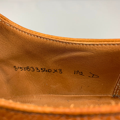 RALPH LAUREN Size 11.5 Tan Fringe Leather Lace Up Shoes