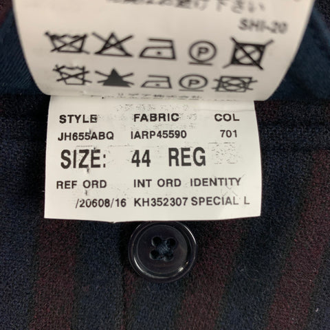 LARDINI Size 38 Brown & Black Stripe Wool Blend Double Breasted Sport Coat