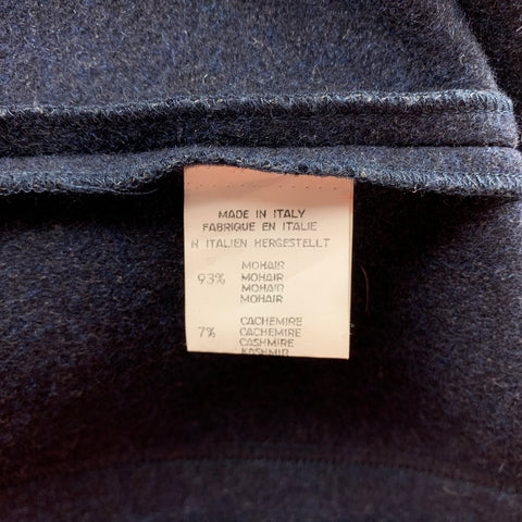 SAMSONITE Size L Navy Mohair / Cashmere Notch Lapel Jacket