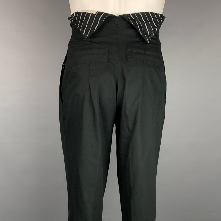 Vintage MATSUDA Size S Black Wool Blend High Waisted Dress Pants