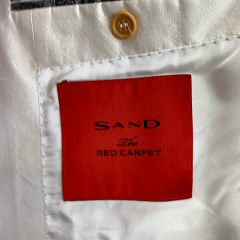 SAND The Red Carpet Taille 40 Costume à col châle en soie texturée blanc cassé