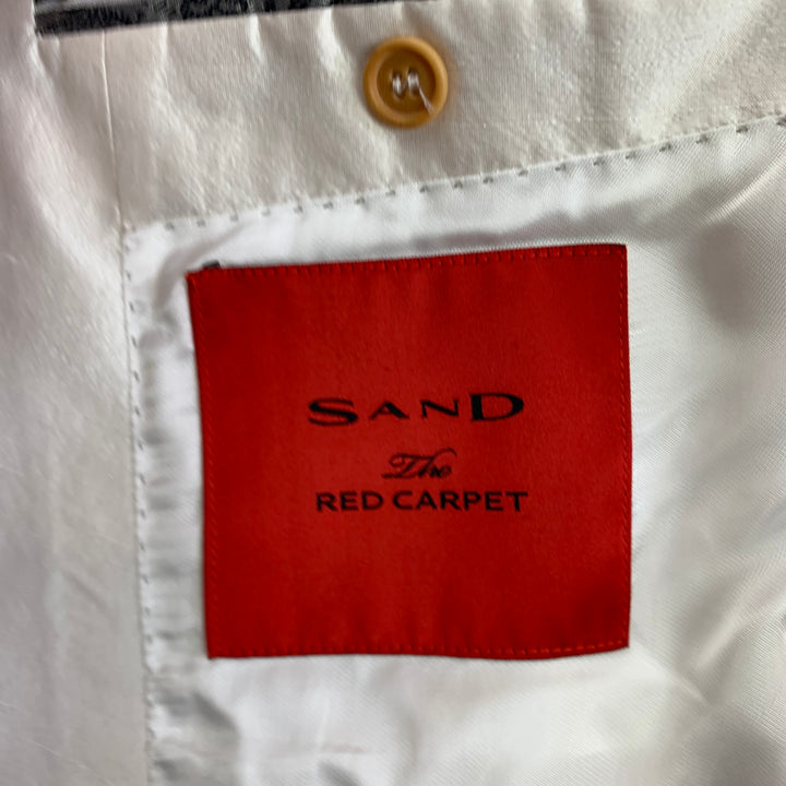 SAND The Red Carpet Talla 40 Traje de cuello chal de seda texturizado blanco roto