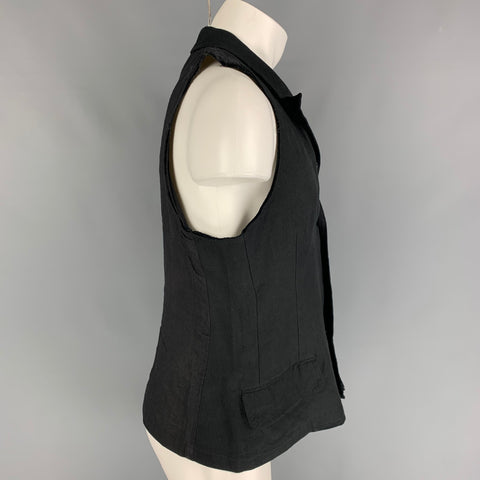 MASAHLKO MARUYAMA Size S Black Peak Lapel Vest