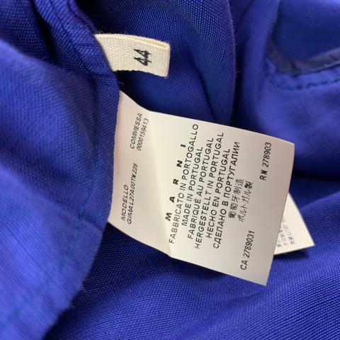 MARNI Size 8 Blue Polyamide Blend Double Breasted Jacket