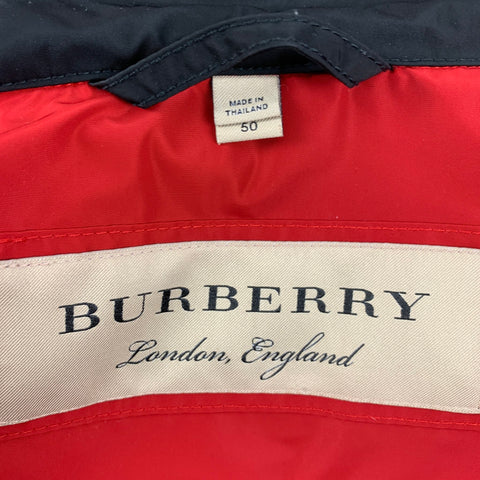 BURBERRY Size 40 Red Black Polyester Hooded Jacket