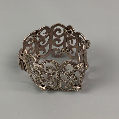 Bracelet à maillons marcassite en argent sterling VINTAGE