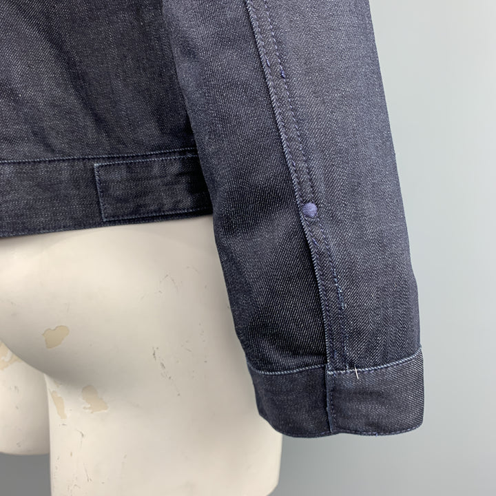 ADRIANO GOLDSCHMIED Size L Indigo Denim Cotton Snaps Trucker Jacket