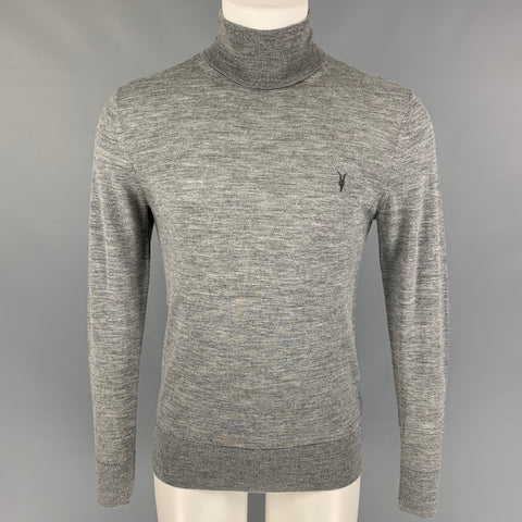 ALLSAINTS Size S Gray Merino Wool Turtleneck Pullover