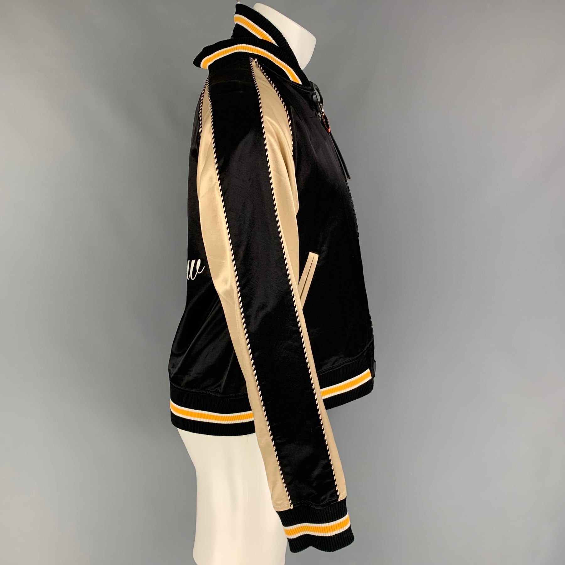 MAISON MIHARA YASUHIRO Size L Black Cream Two Toned Bomber
