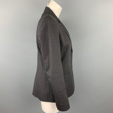 ELIE TAHARI Talla 8 Blazer de solapa de muesca de lana gris