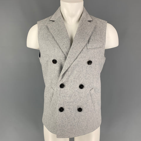 SUIT SUPPLY Chaleco con solapa de muesca de cachemir acolchado gris talla M