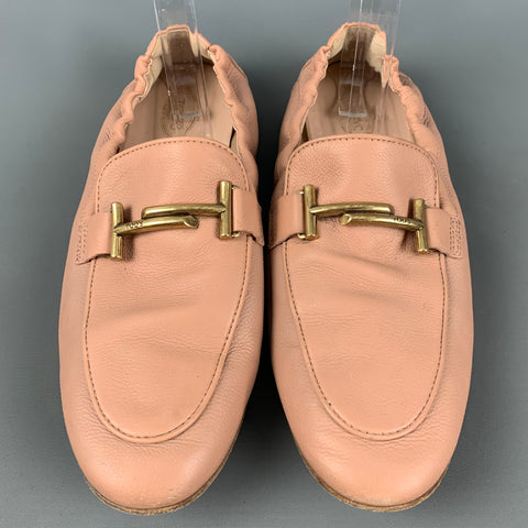 TOD'S Zapatos planos de cuero beige talla 11