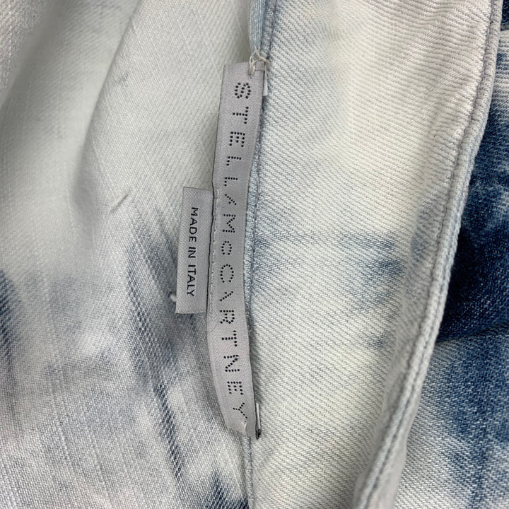 STELLA McCARTNEY SS 2020 Size 4 Blue Cotton Acid-Wash Denim Jumpsuit
