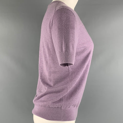 TORY BURCH Taille M Haut décontracté à manches courtes en cachemire violet