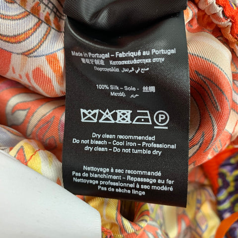 BLUEMARBLE Size S Multi-Color Print Silk Elastic Waistband Casual Pants
