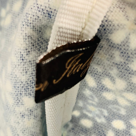 ROBERTO CAVALLI Blue White Floral Tote Handbag