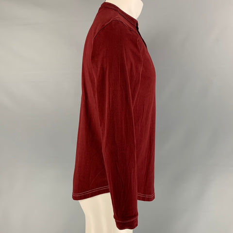 OLIVER SPENCER Taille M T-shirt Hanley en coton uni bordeaux