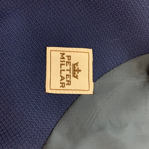 PETER MILLAR Size XL Blue Textured Wool Single Breasted Sport Coat