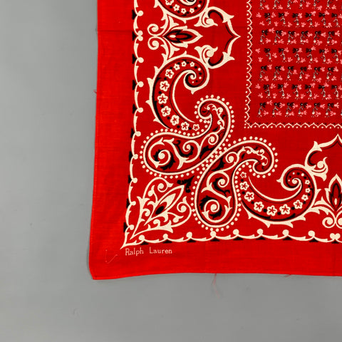RALPH LAUREN Red Black Print Pocket Square