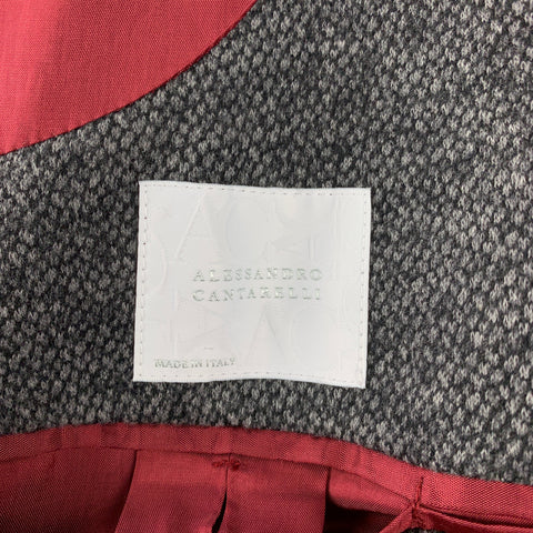 ALESSANDRO CANTARELLI Size 42 Grey Heather Wool / Cotton Notch Lapel Sport Coat