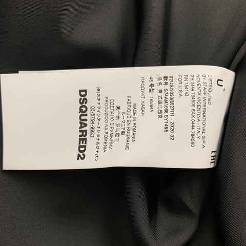 DSQUARED2 Size 36 Black Red Leather Snaps Jacket