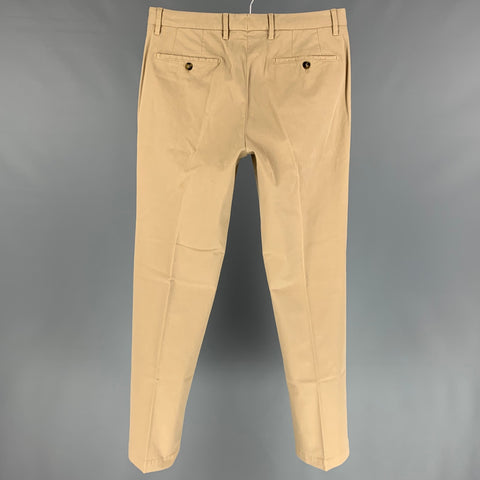 GOODS Taille 32 Pantalon décontracté en coton kaki à devant plat