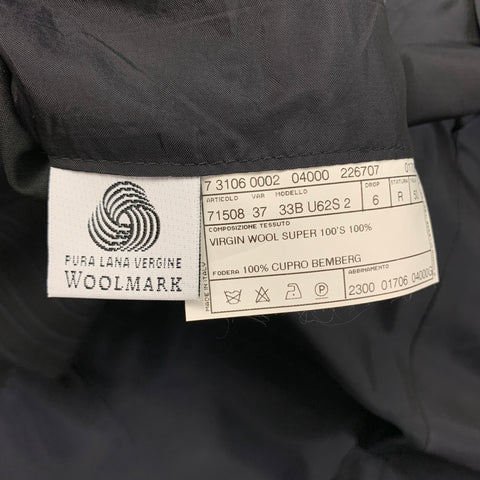 PAL ZILERI Size 40 Black Blue Stripe Wool Double Breasted Suit